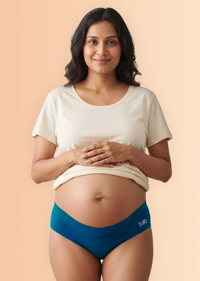 6 Pack - Leakproof Maternity Underwear Blue - Below Bump