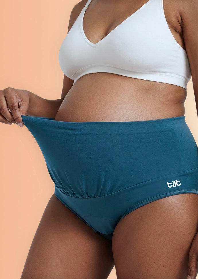 3 Pack - Leakproof Maternity Underwear Blue - Over Bump