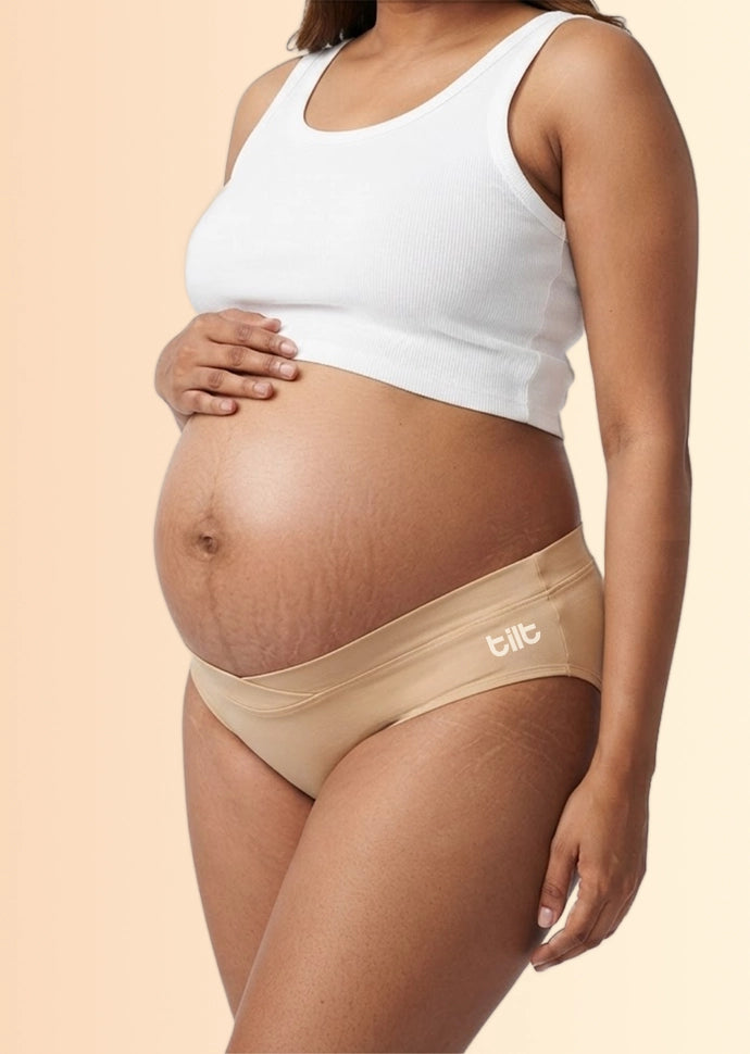2 Pack - Leakproof Maternity Underwear Beige - Below Bump