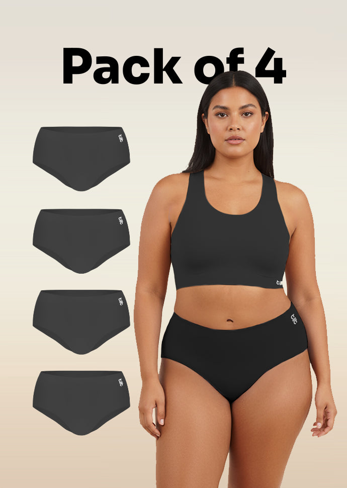 4 Pack - Black Seamless Underwear