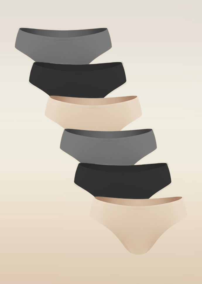 Assorted 6 Pack - Low-waist Absorbent Underwear