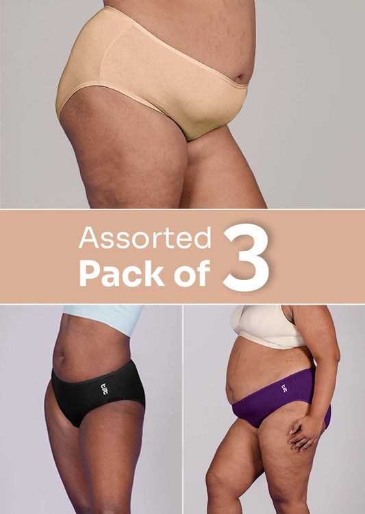 Assorted 3 Pack - Bamboo Absorbent Underwear