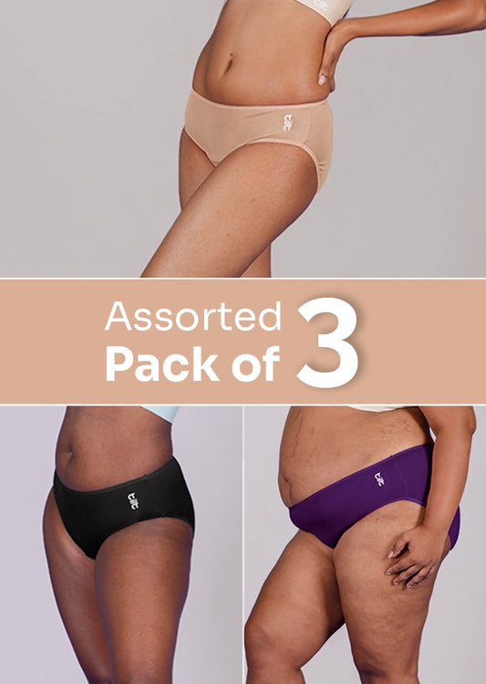 Assorted 3 Pack - Bamboo Absorbent Underwear