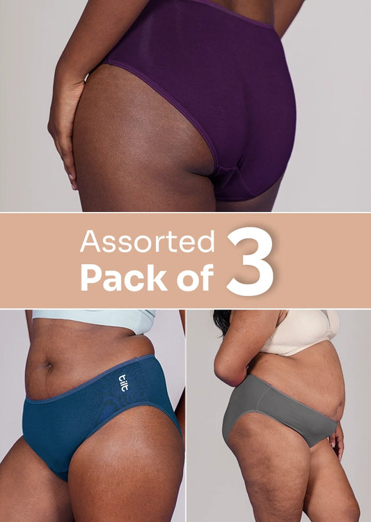 Assorted 3 Pack - Pop Bamboo Absorbent Underwear