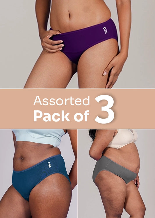 Assorted 3 Pack - Pop Bamboo Absorbent Underwear