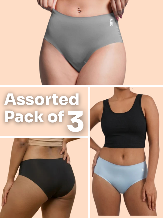 Assorted 3 Pack - High-waist Seamless Underwear