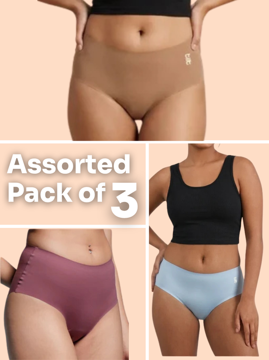 Assorted 3 Pack - High-waist Seamless Underwear