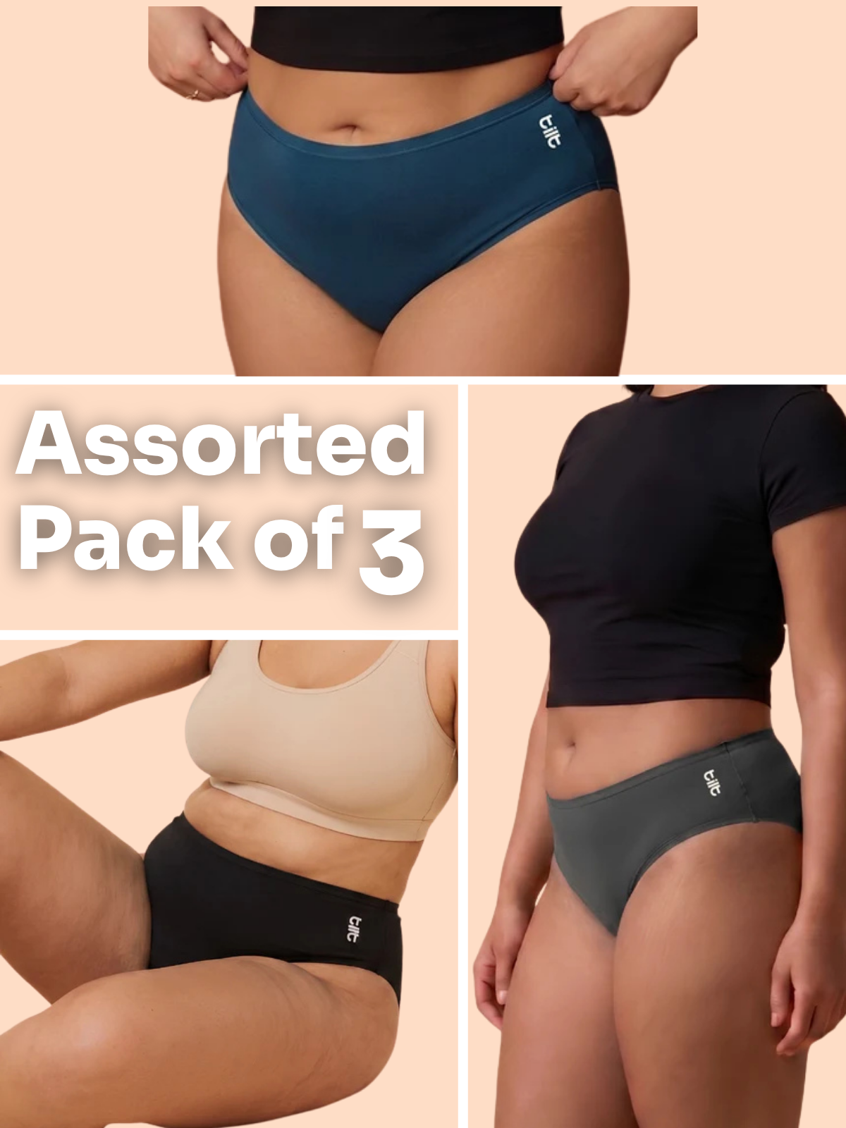 Assorted 3 Pack - Bamboo Absorbent Underwear