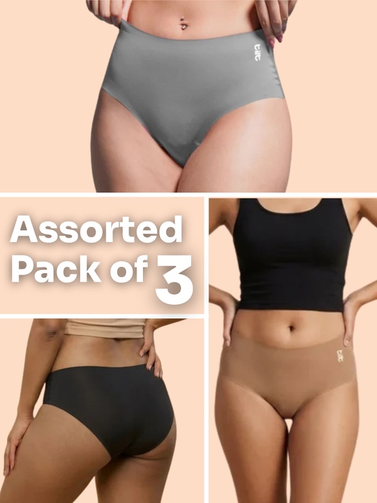 Assorted 3 Pack - High-waist Seamless Underwear