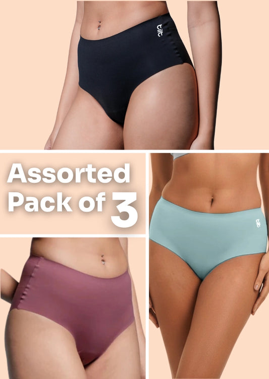 Assorted 3 Pack - High-waist Seamless Underwear