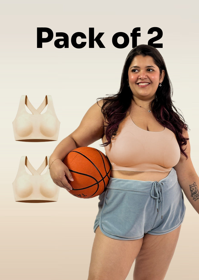 2 Pack - Tilt x Dr. Cuterus Beige Crossback Bra