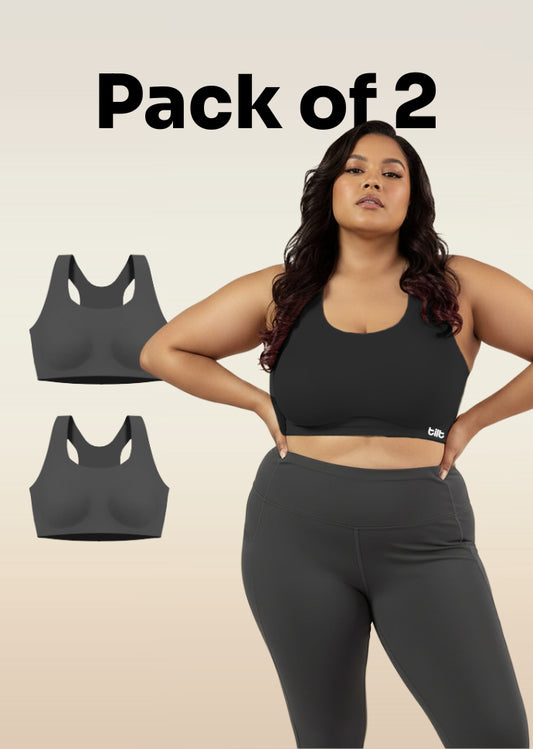 2 Pack - Tilt x Dr. Cuterus Black Racerback Bra