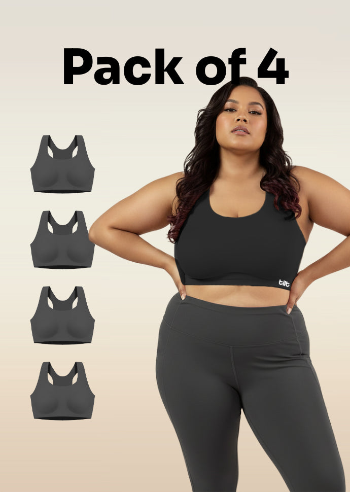4 Pack - Tilt x Dr. Cuterus Black Racerback Bra