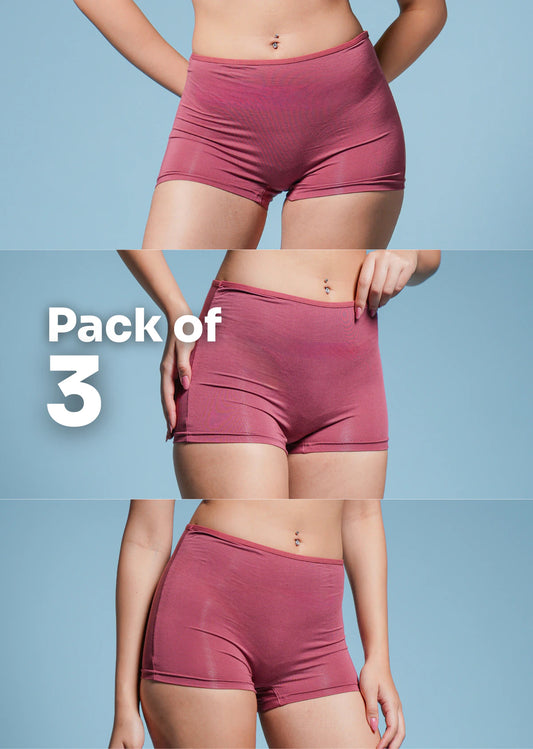 3 Pack - Red Absorbent Boyshorts