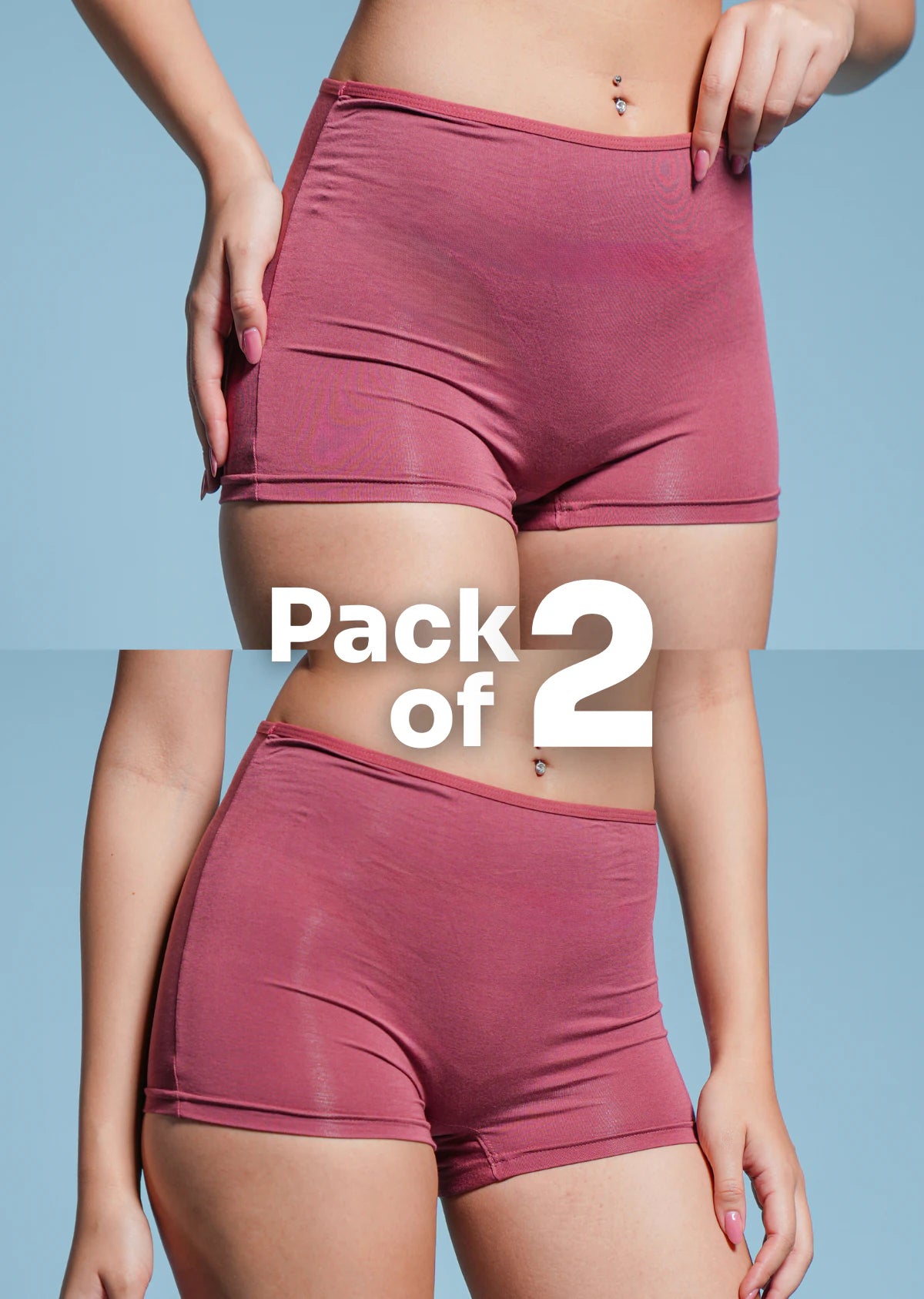 2 Pack - Red Absorbent Boyshorts