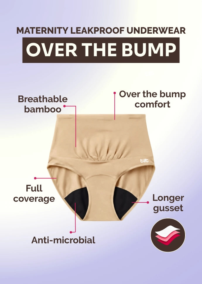 Assorted 4 Pack - Leakproof Maternity Underwear - Over Bump