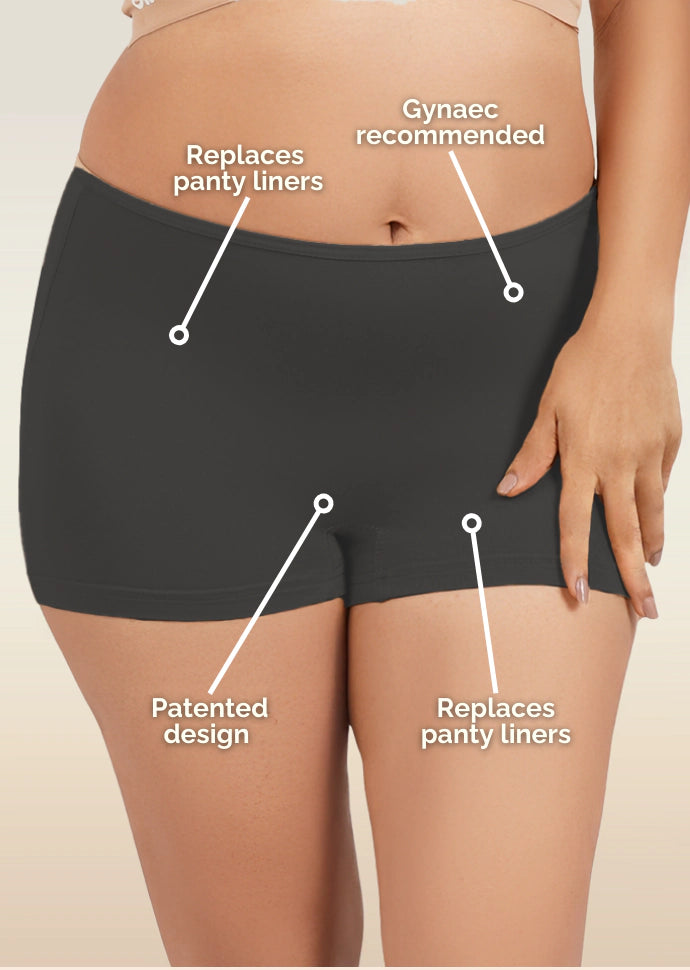 2 Pack - Black Absorbent Boyshorts