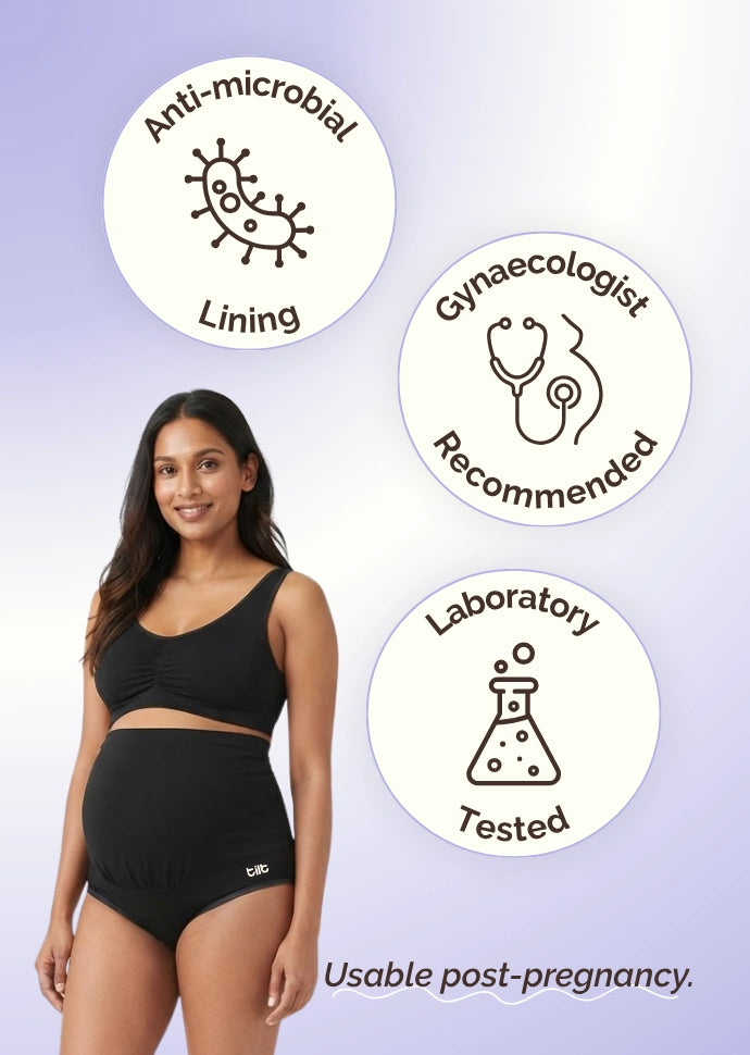 Assorted 3 Pack - Leakproof Maternity Underwear - Over Bump