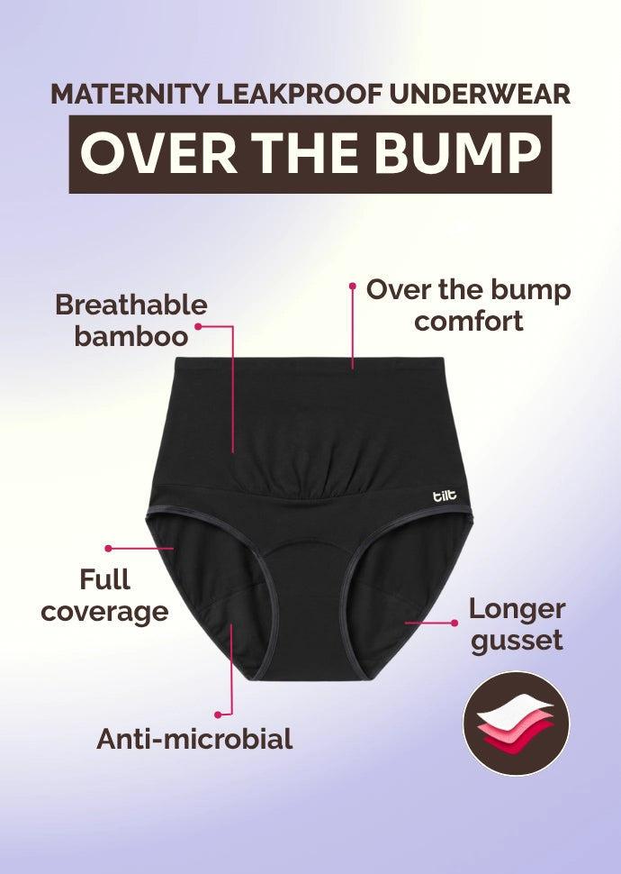 Assorted 3 Pack - Leakproof Maternity Underwear - Over Bump