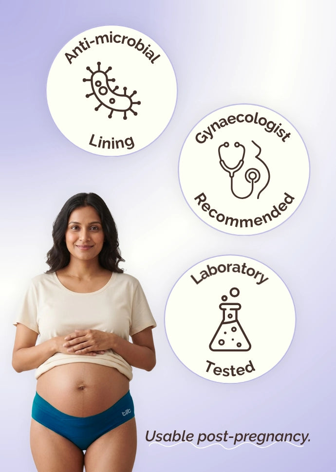 6 Pack - Leakproof Maternity Underwear Blue - Below Bump
