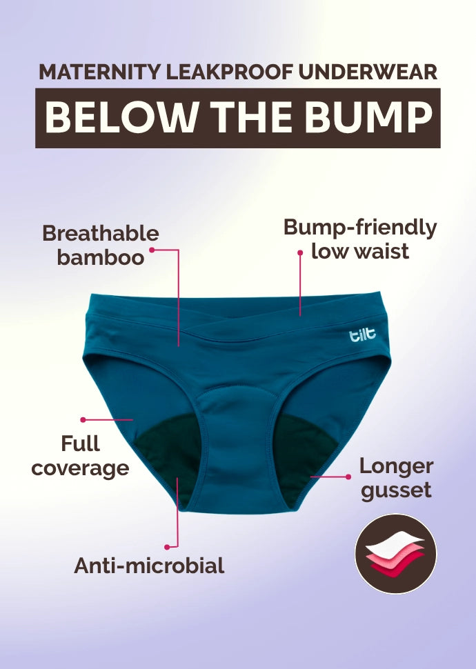 6 Pack - Leakproof Maternity Underwear Blue - Below Bump