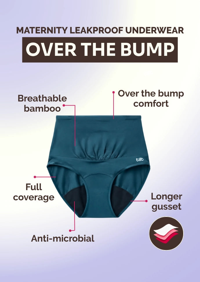 3 Pack - Leakproof Maternity Underwear Blue - Over Bump