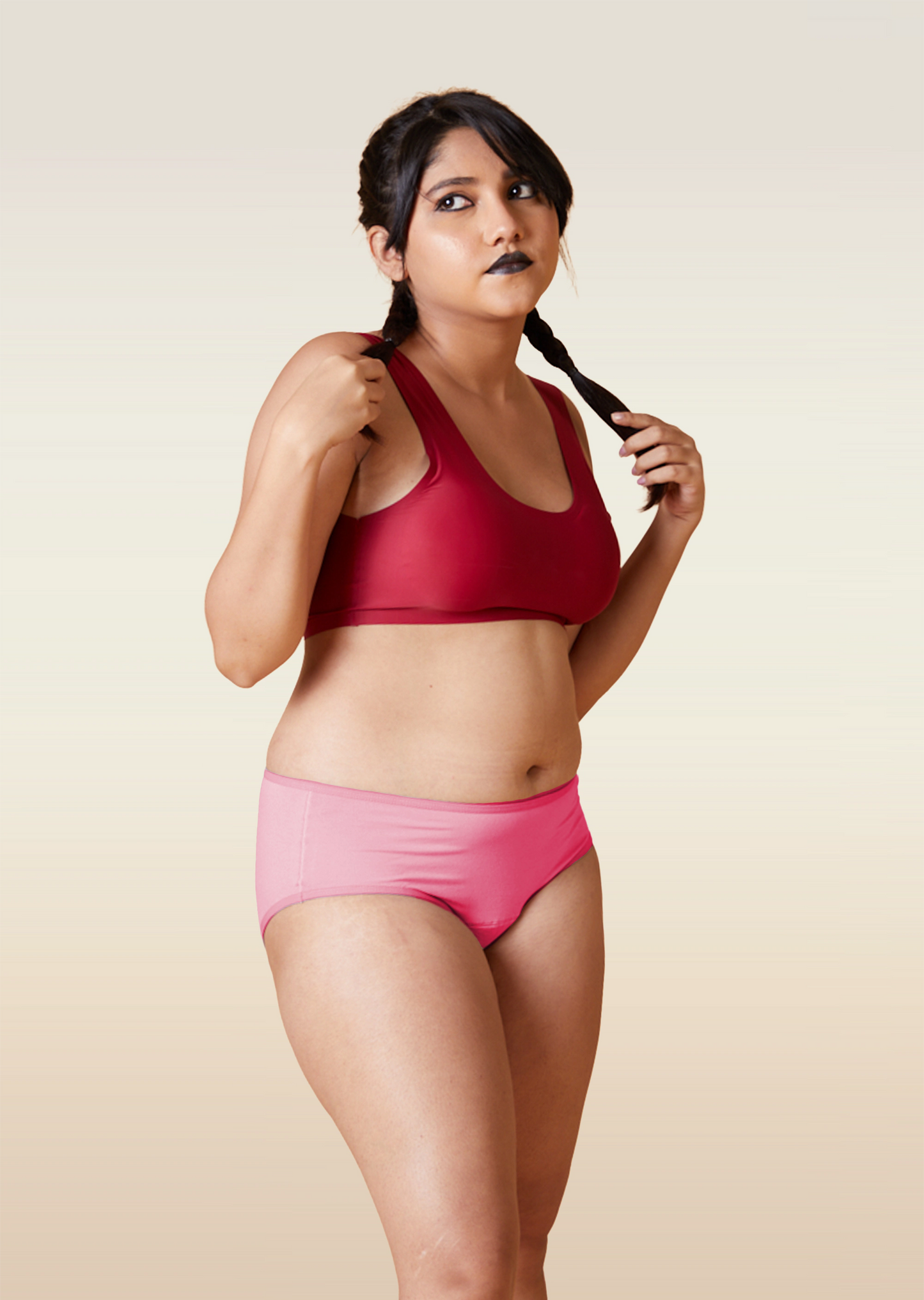 2 Pack - Pink Mid-waist Absorbent Underwear