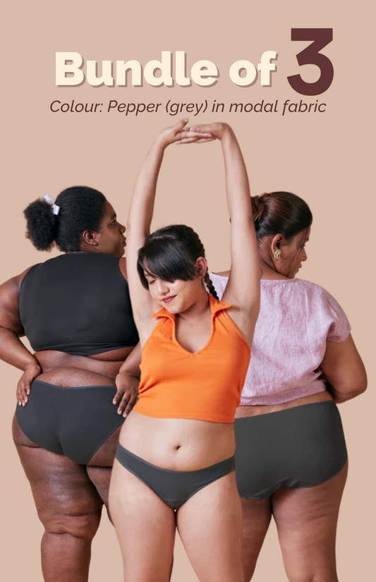 Pepper Pack of 3 - Grey Modal Fabric