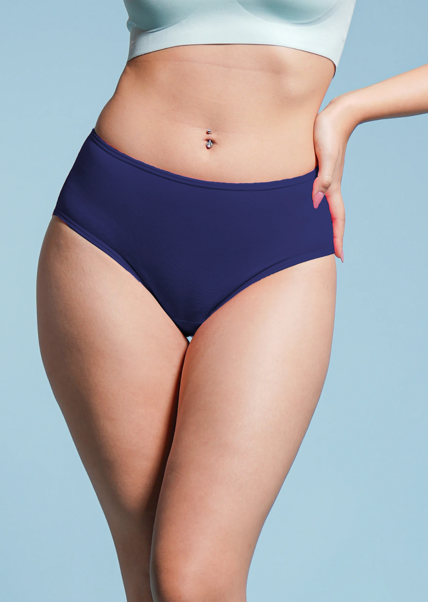 5 Pack - Blue High-waist Bamboo Underwear