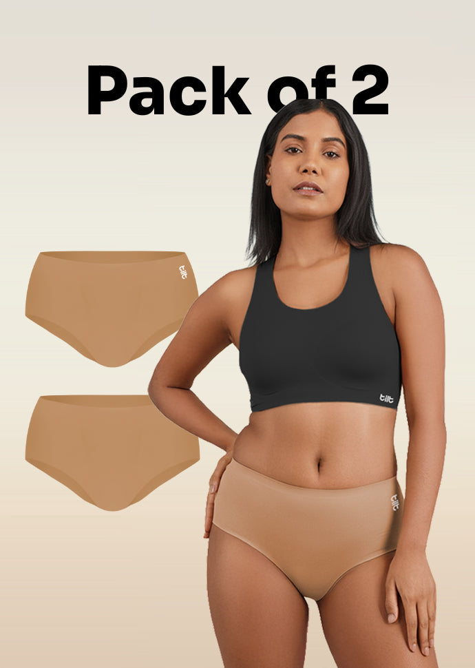 2 Pack - Beige Seamless Underwear