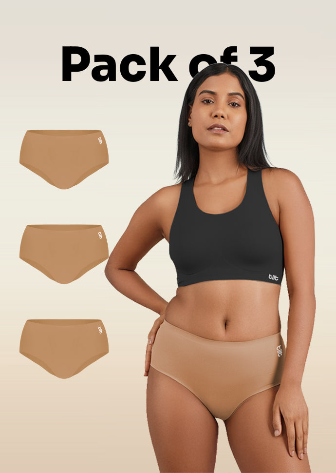 3 Pack - Beige Seamless Underwear