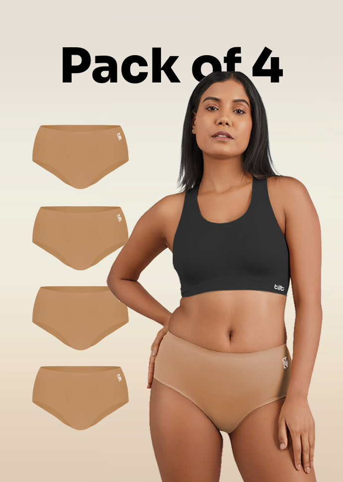 4 Pack - Beige Seamless Underwear