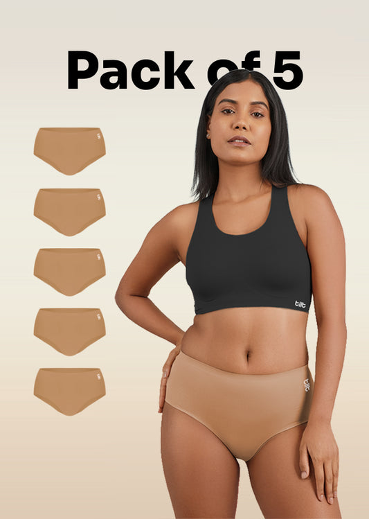 5 Pack - Beige Seamless Underwear