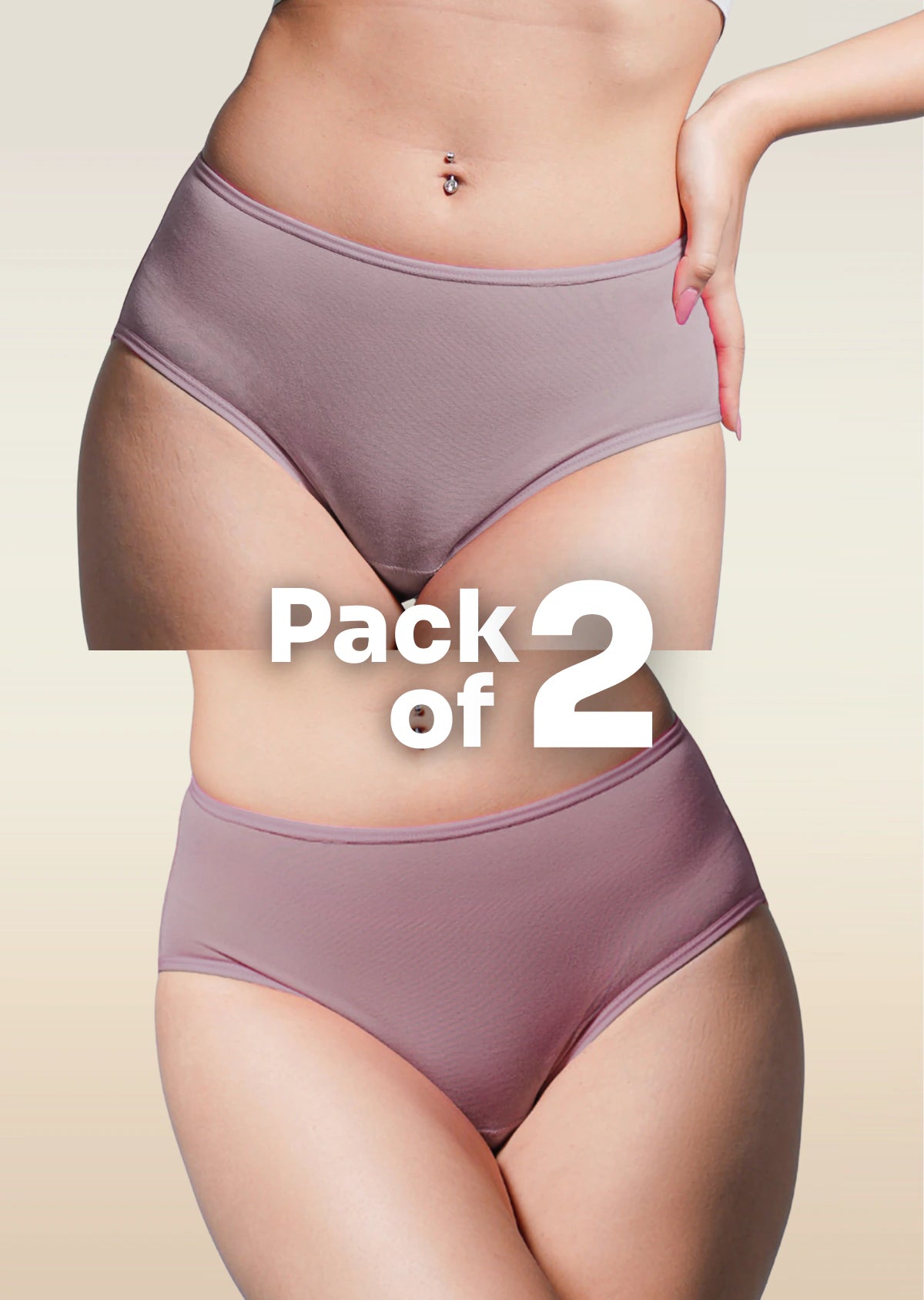 2 Pack - Brown High-waist Bamboo Underwear