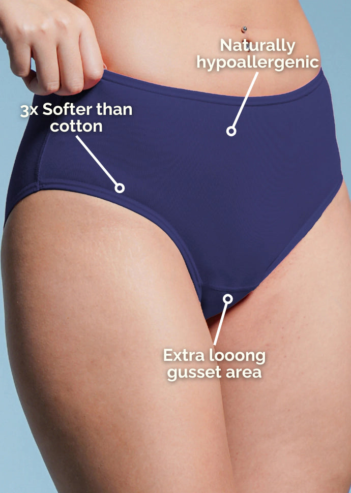 5 Pack - Blue High-waist Bamboo Underwear