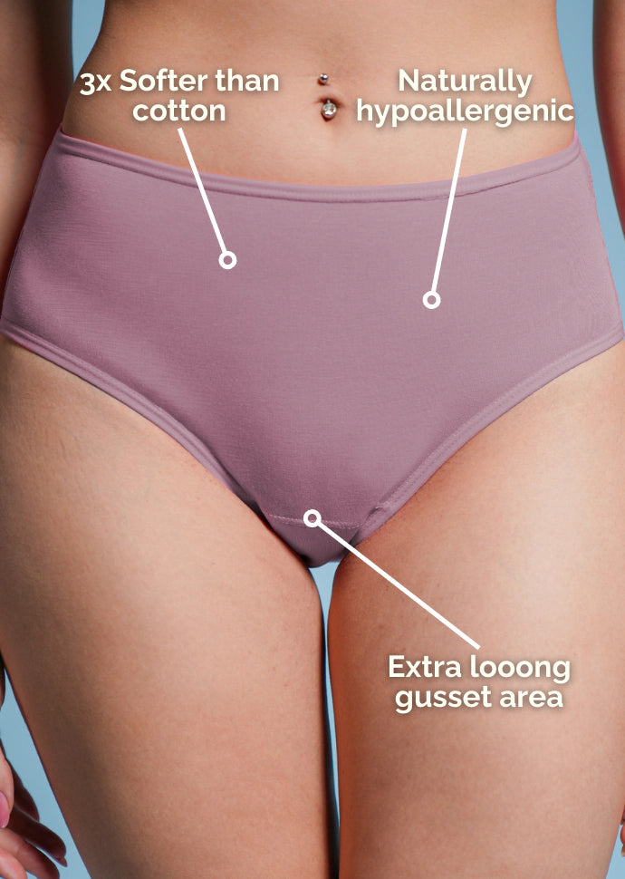 6 Pack - Brown High-waist Bamboo Underwear