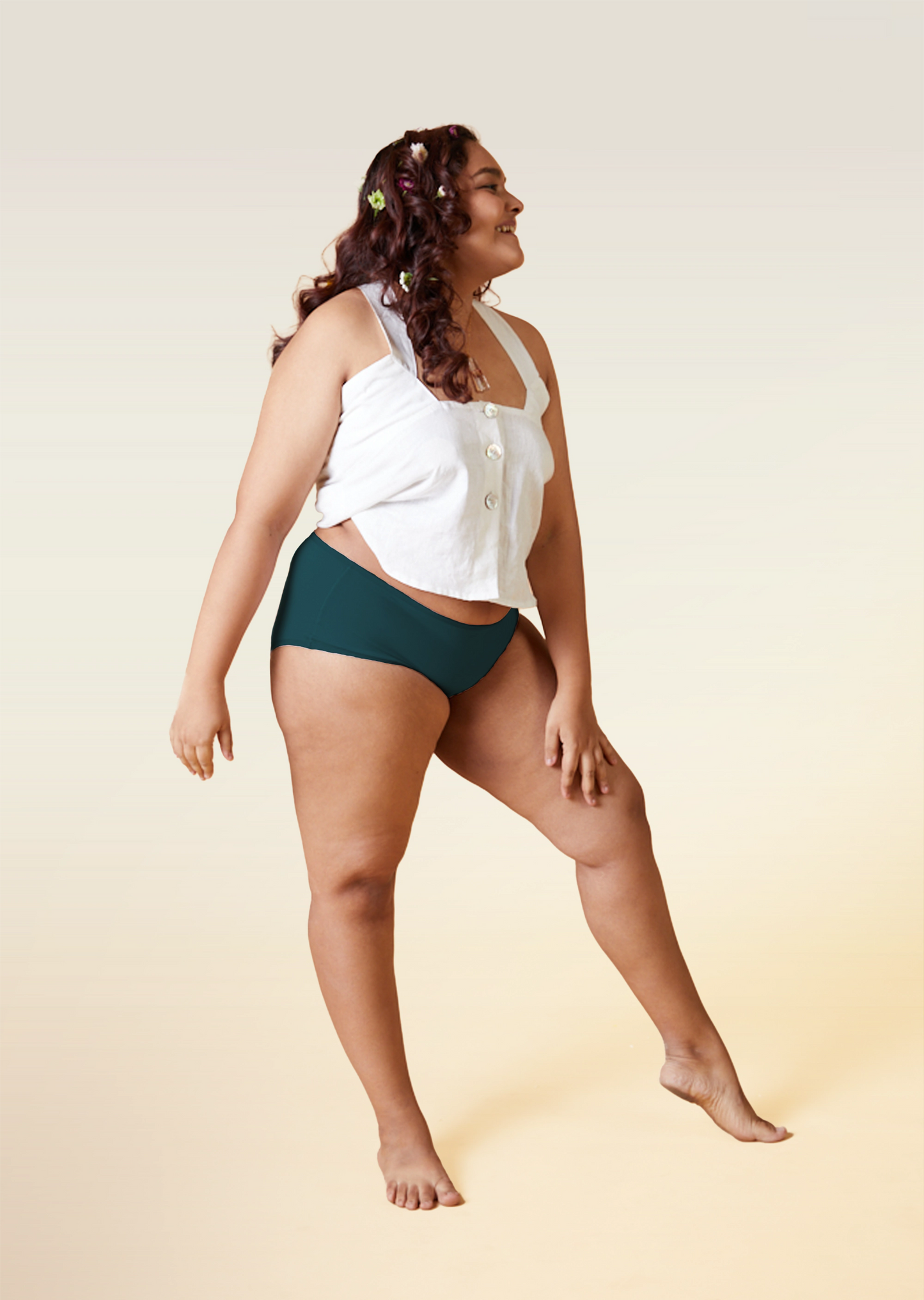 6 Pack - Teal Mid-waist Absorbent Underwear