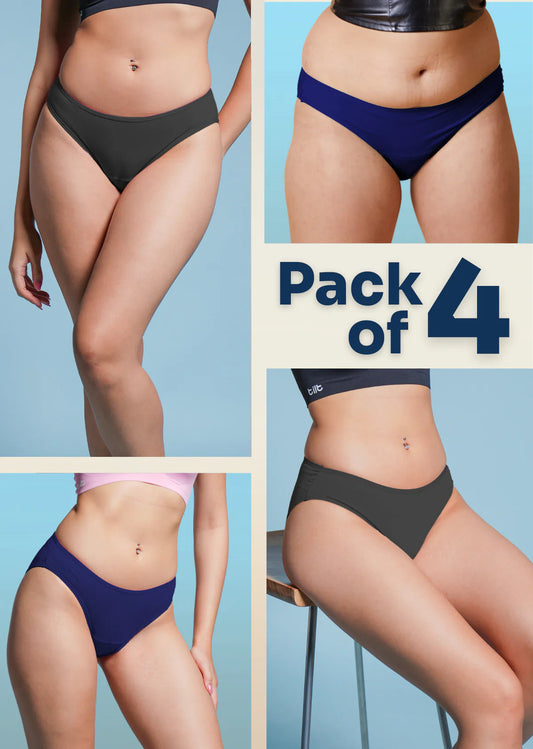 Assorted 4 Pack - Low-waist Bamboo Underwear