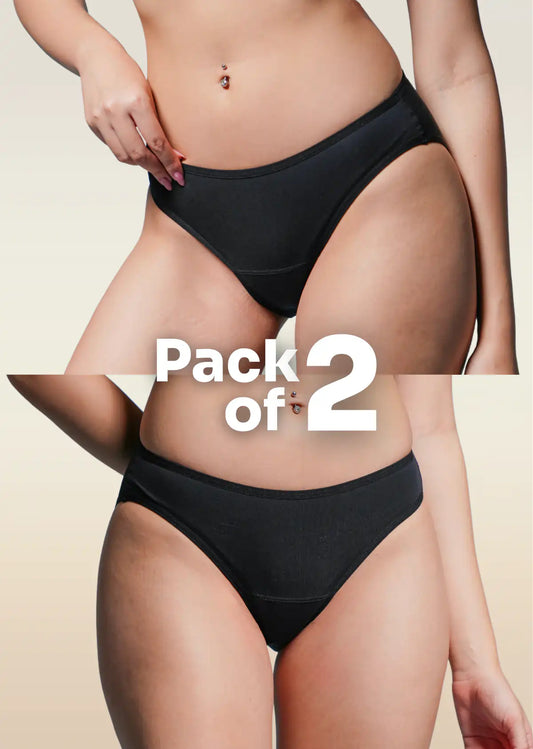 2 Pack - Black Low-waist Bamboo Underwear