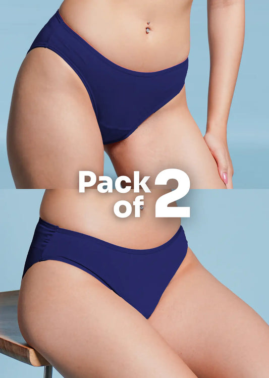 2 Pack - Blue Low-waist Bamboo Underwear