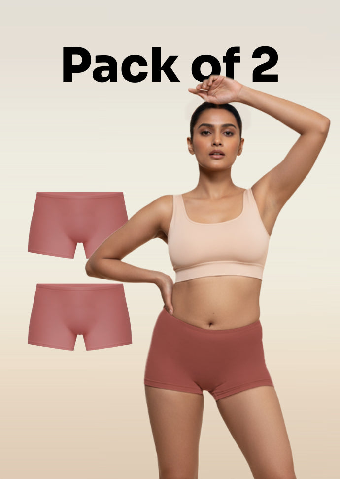 2 Pack - Red Absorbent Boyshorts
