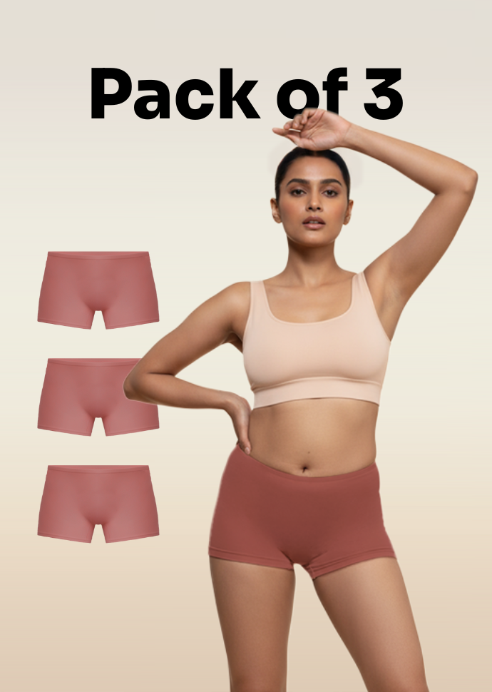 3 Pack - Red Absorbent Boyshorts