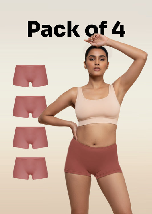4 Pack - Red Absorbent Boyshorts