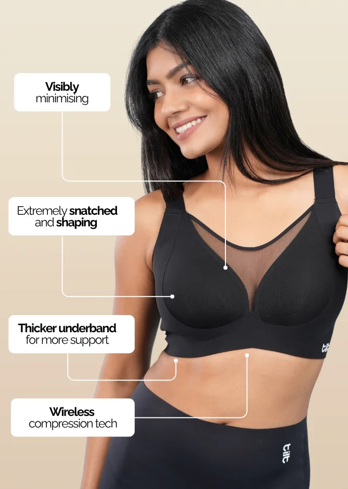 Black Minimiser Bra - 2 Pack