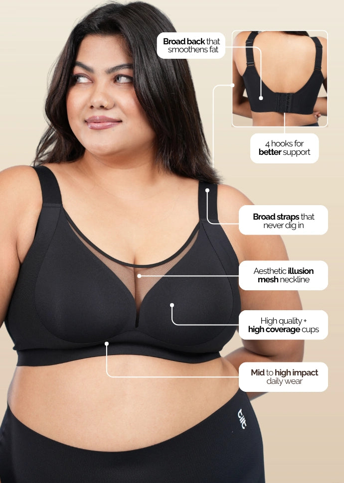 Black Minimiser Bra - 2 Pack