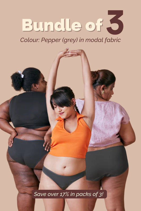 Pepper Pack of 3 - Grey Modal Fabric