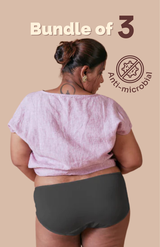 Pepper Pack of 3 Undies - Grey Modal Fabric