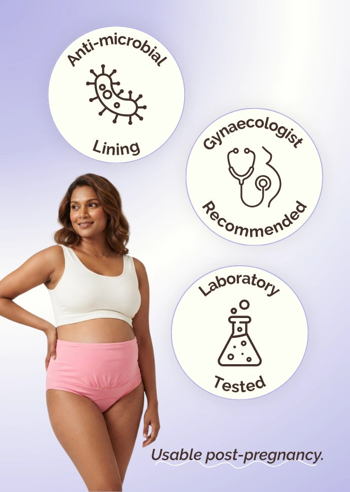 Assorted 6 Pack - Leakproof Maternity Underwear - Over Bump