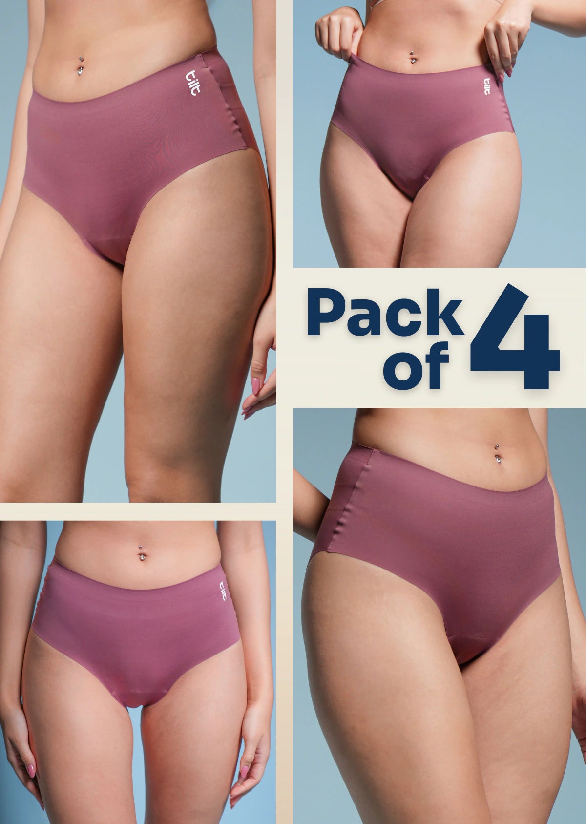 4 Pack - Pink Seamless Underwear