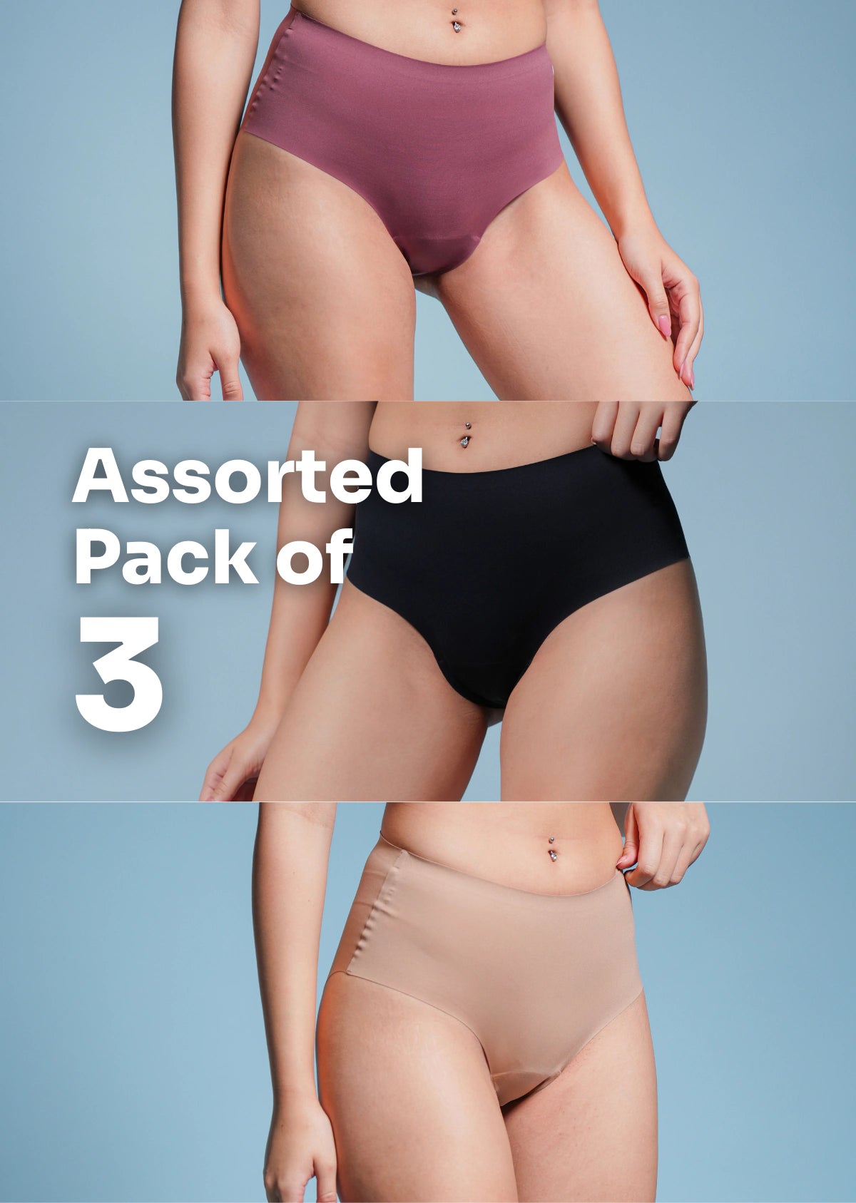 Assorted 3 Pack - Seamless Underwear